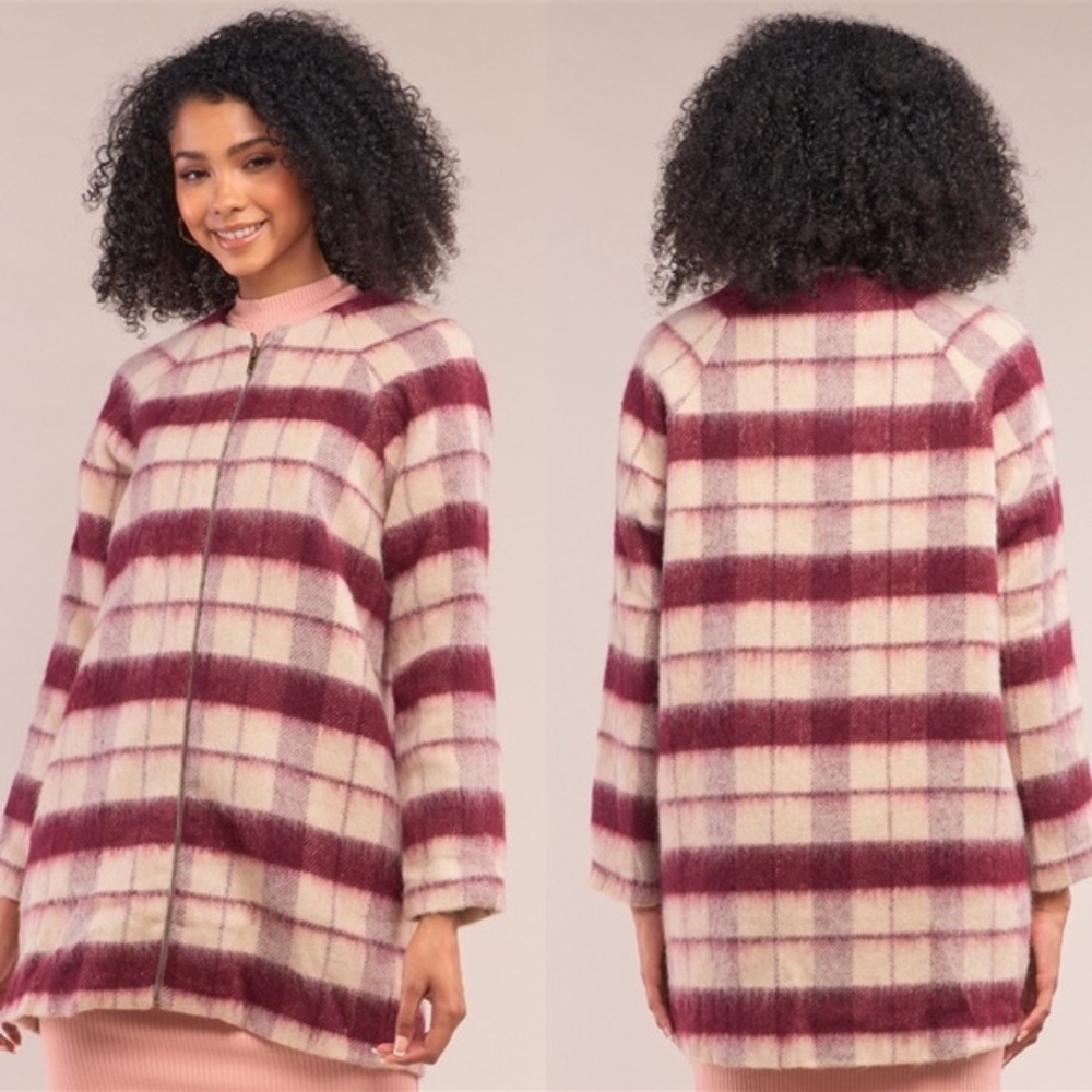 Champagne & Cranberries Checkered Wool Jacket